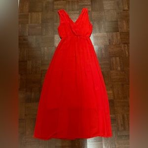 Red Deep Cut Formal Dress